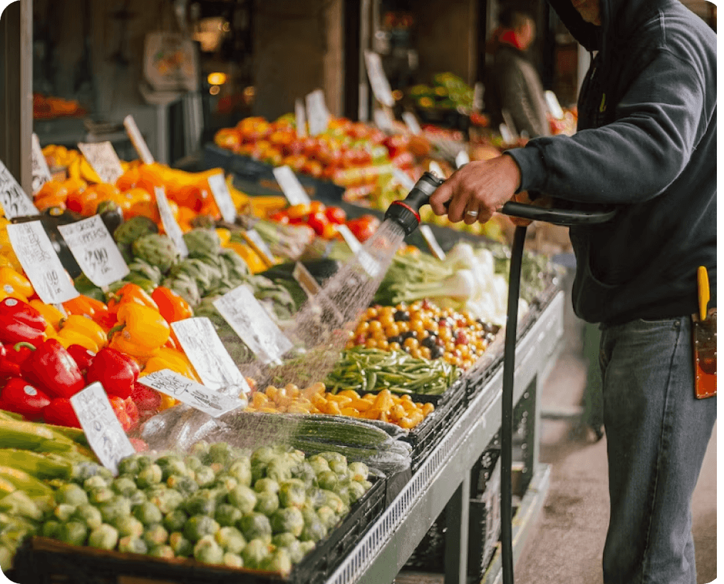 Market stand with produce