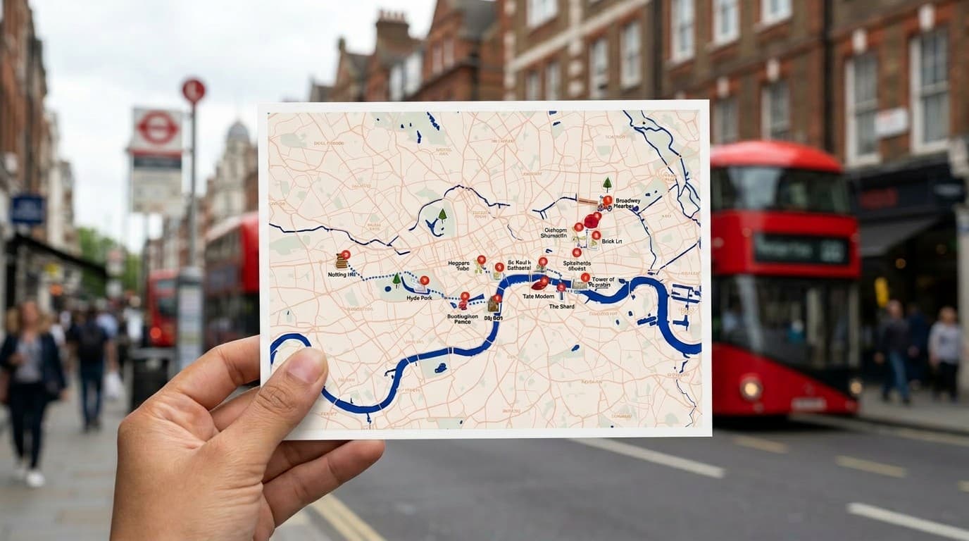 Printable trip map template showing travel route and destinations for wall art